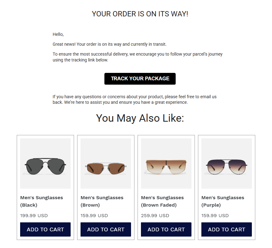Email screenshot